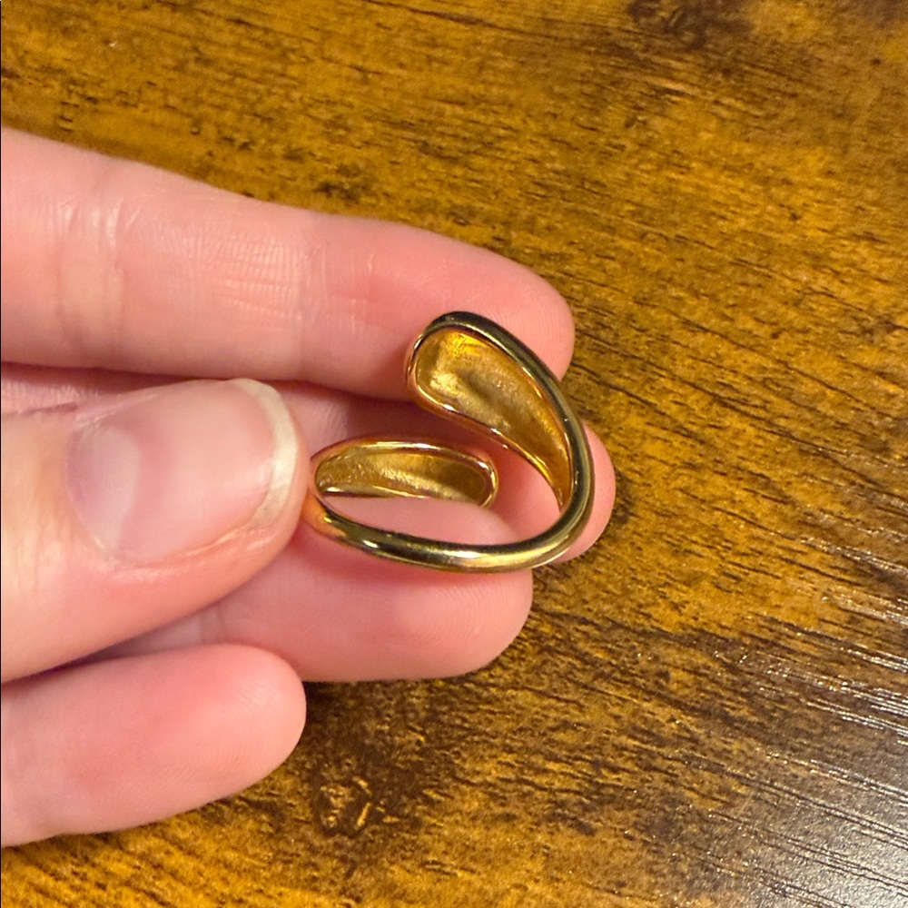 Gold-Tone Adjustable Sculptural Ring - Picture 2 of 2